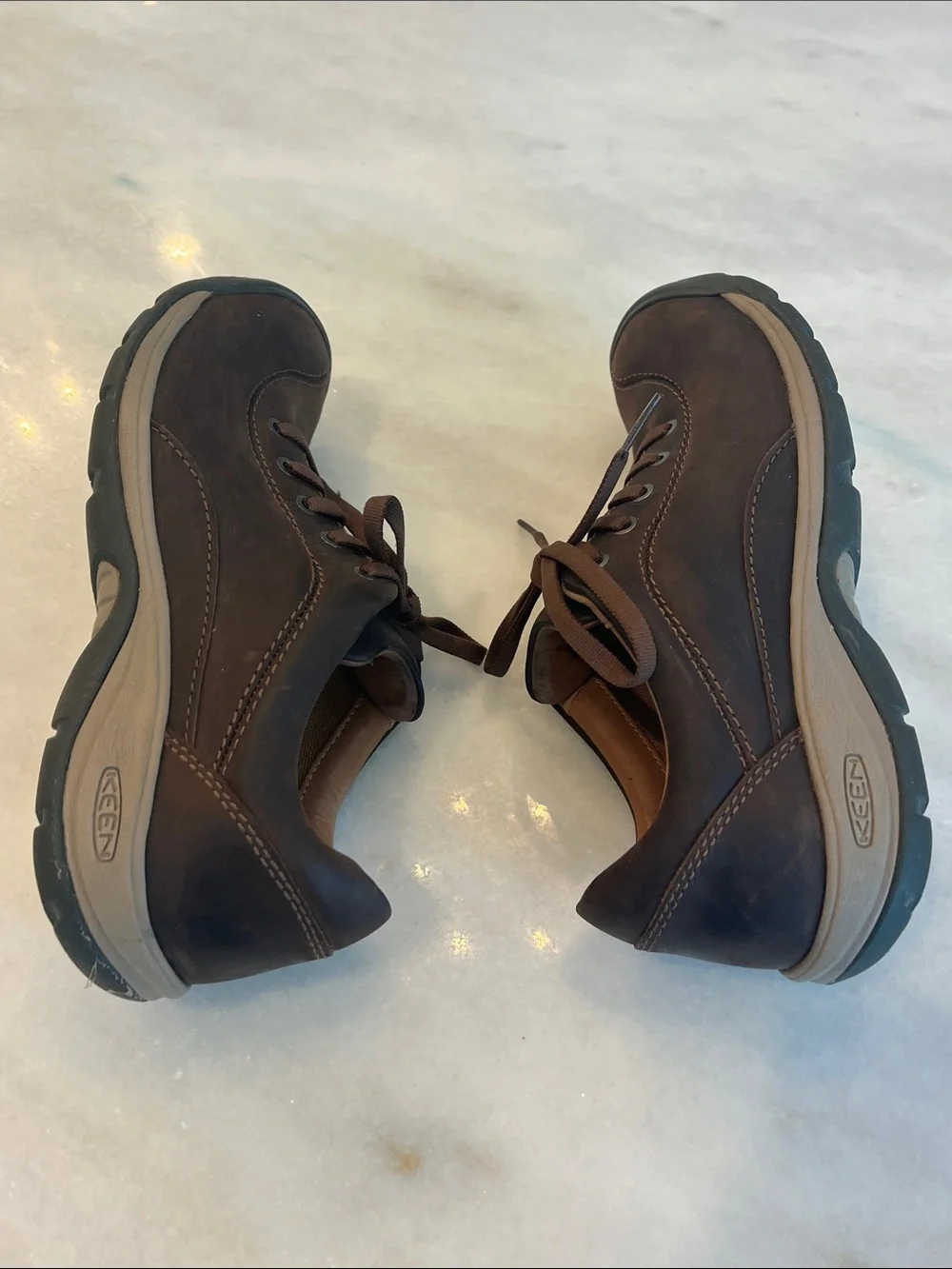 Keen Like New Women's Presidio II Brown Leather Lace-Up Sneakers Shoes Size 5.5